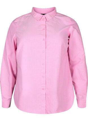 Langermet bomullsskjorte, Pink Frosting, Packshot image number 0