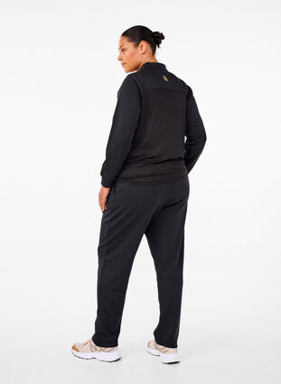 Zizzi Joggebukse med lommer og høy midje, Svart, Model image number 2