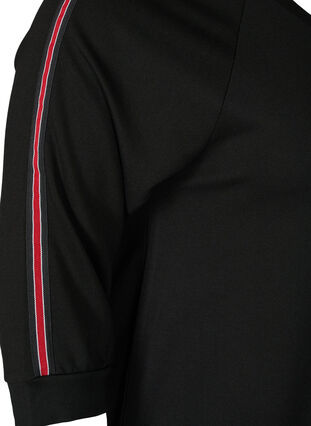 Kjole med 3/4-ermer og striper, Black, Packshot image number 3