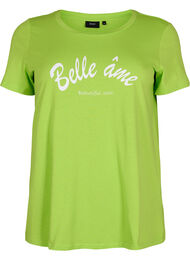 T-skjorte i bomull med trykk, Lime Green w. Bella