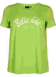 T-skjorte i bomull med trykk, Lime Green w. Bella