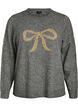 Strikkebluse med glittersl&oslash;yfe, Gr&aring;, Packshot image number 0