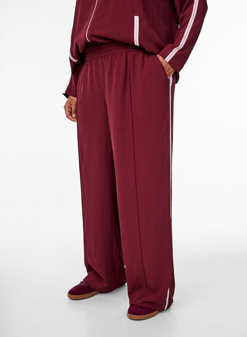 Sporty bukser med rette ben og sidestriper, T. Port Orch Stripe, Model