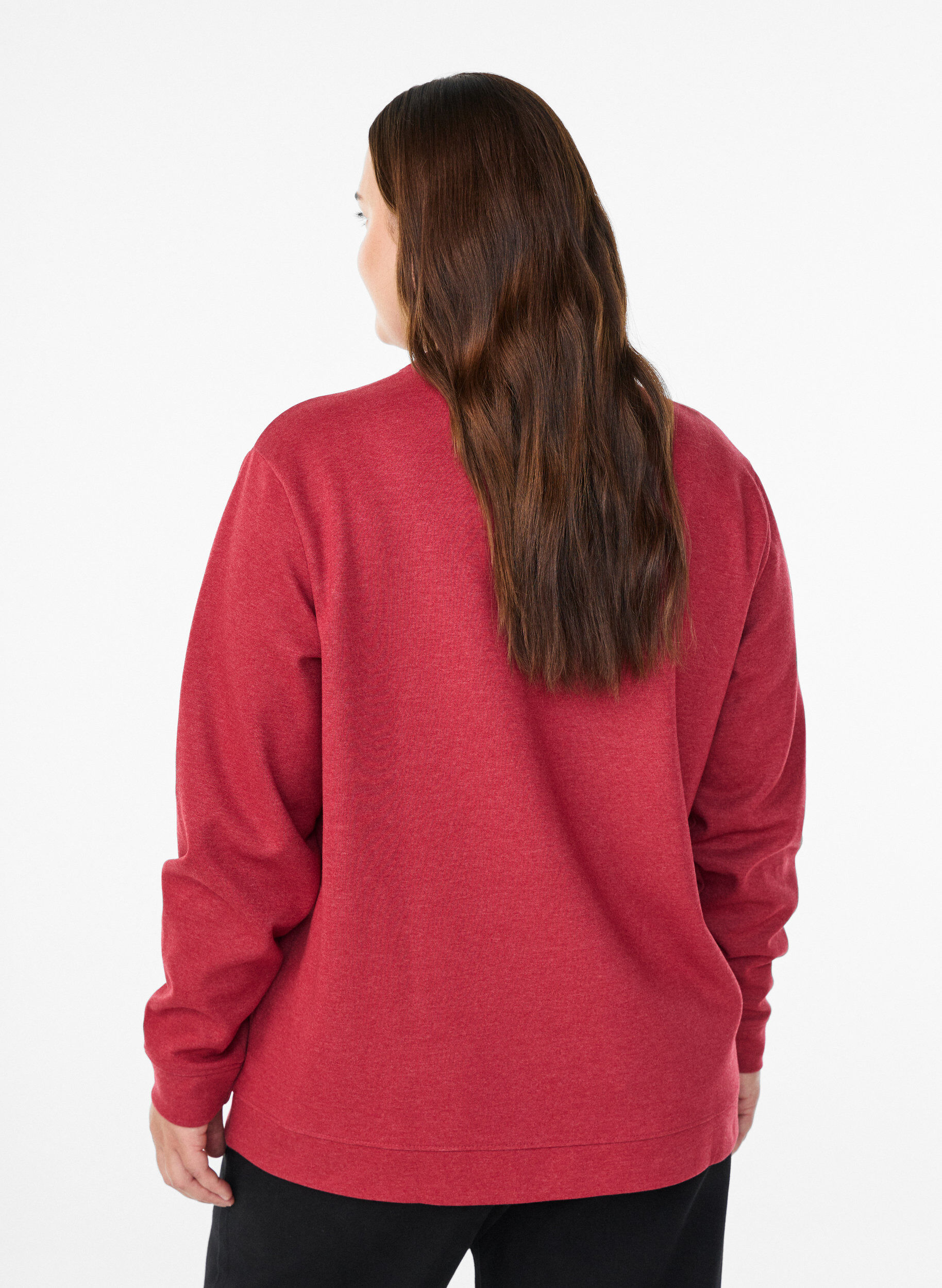 ZizziGenser med crewneck, R&oslash;d, Model image number 2