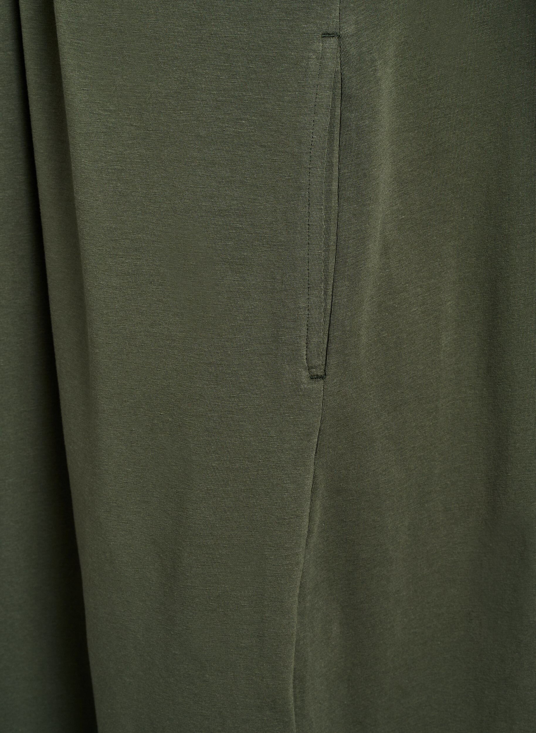 Zizzi Midikjole i bomull med korte ermer, Gr&oslash;nn, Packshot image number 4