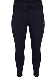 7/8-tights med lommer og justerbar knyting, Black