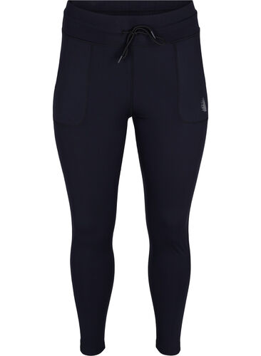 7/8-tights med lommer og justerbar knyting, Black, Packshot image number 0