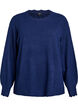Strikkebluse med b&oslash;lgete kanter, Bl&aring;, Packshot image number 0