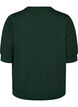 Finstrikket bluse med korte ermer, Gr&oslash;nn, Packshot image number 1