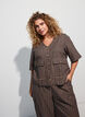 Bluse med ruter og brystlommer, Brun, Model image number 4
