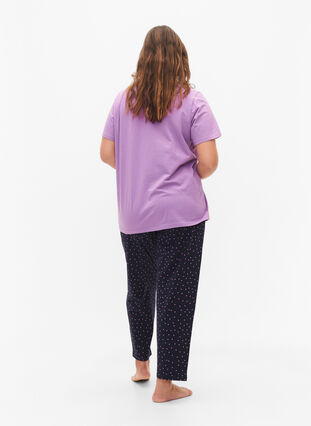 Pyjamasbukser i bomull med trykk, Night Sky Dot, Model image number 1