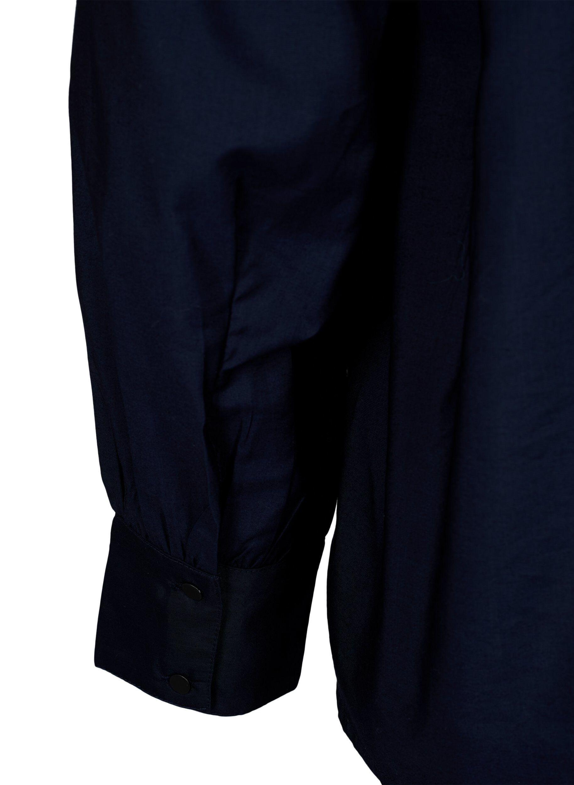 Zizzi Viscose skjorte Bluse med ruffles, Sky Captain, Packshot image number 3