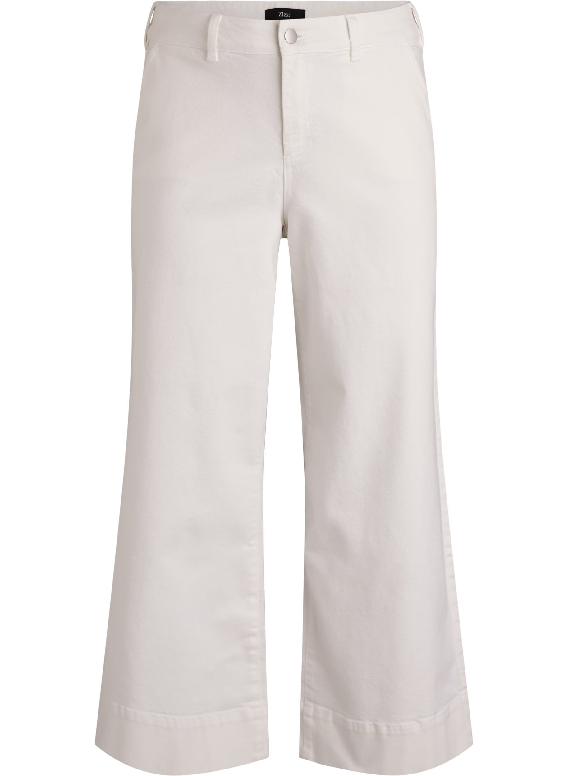 ZizziMyra jeans med h&oslash;y midje og wide fit, Hvit, Packshot image number 0
