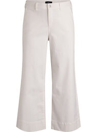 Myra jeans med h&oslash;y midje og wide fit, Hvit