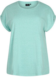Melert T-skjorte med korte ermer, Turquoise Mél