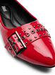 Wide fit - Ballerina med stropp og studs, Rød, Packshot image number 3