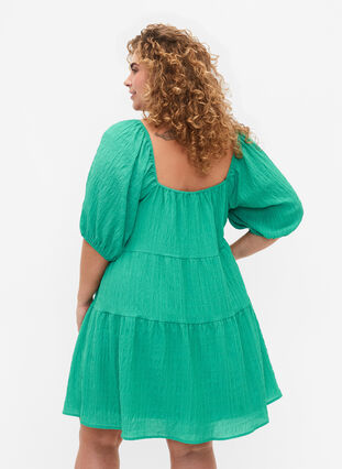 Kort kjole i A-fasong med v-hals , Deep Mint, Model image number 1