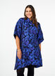 Kort jacquard-kjole med 3/4-ermer, Black Blue, Model image number 0