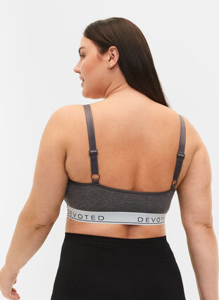 Myk BH med tekstprint, Medium Grey Melange, Model image number 1