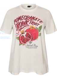 Bomulls T-skjorte med trykk, Hvit