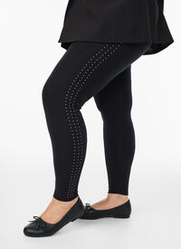Leggings med rhinsteinsdetaljer, Svart Leggings med rhinsteinsdetaljer, Svart, Model
