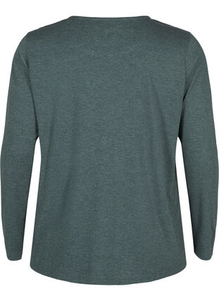 Zizzi Langermet T-skjorte med rund hals, Scarab Mel., Packshot image number 1
