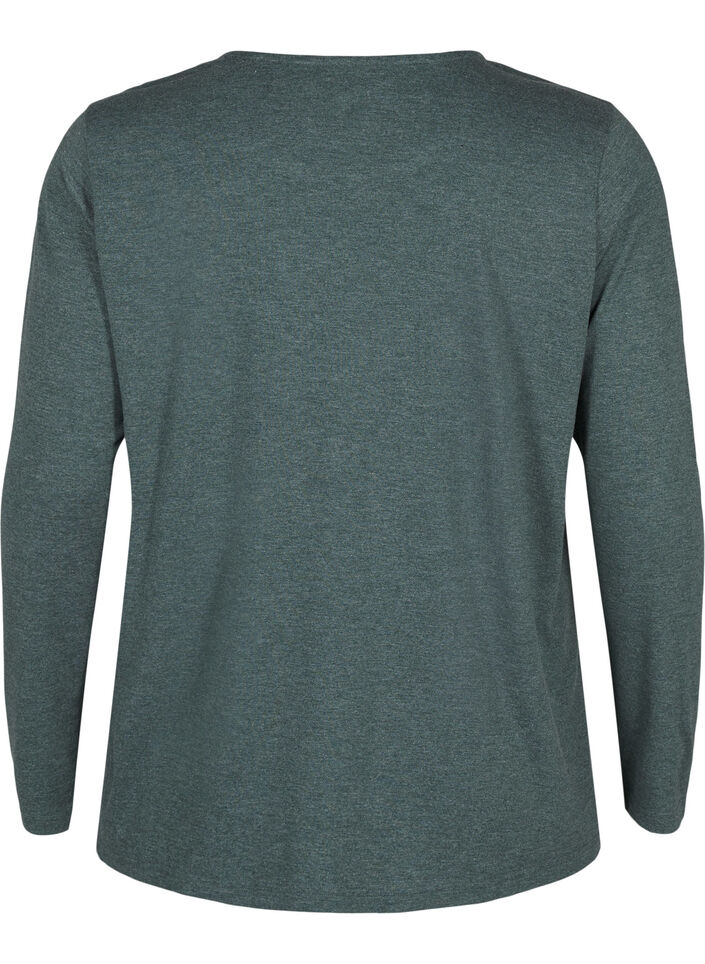 Langermet T-skjorte med rund hals, Scarab Mel., Packshot image number 1