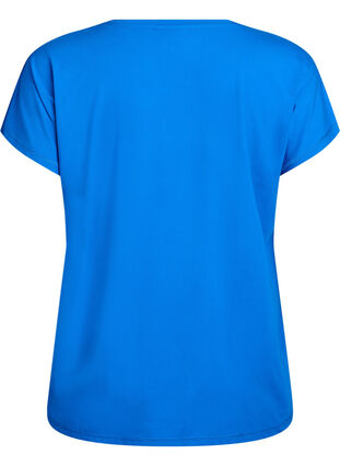 Zizzi Ensfarget trenings-T-skjorte, Princess Blue, Packshot image number 1