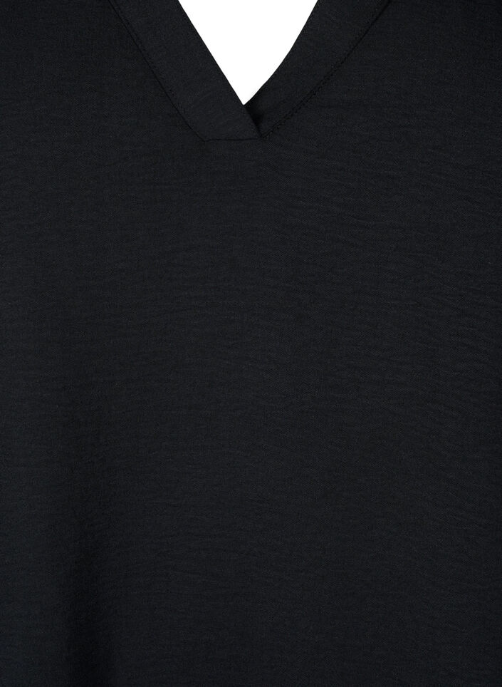 Ermel&oslash;s overdel med rynkedetaljer, Svart, Packshot image number 2