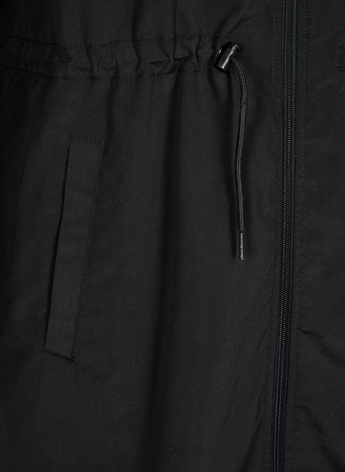 FLASH - Vannavstøtende parkas med hette, Svart, Packshot image number 3