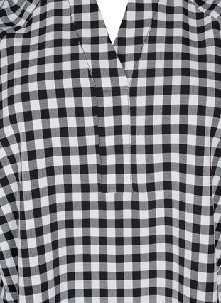 Zizzi Rutete tunika med V-hals, Black/W. Gingham, Packshot image number 2