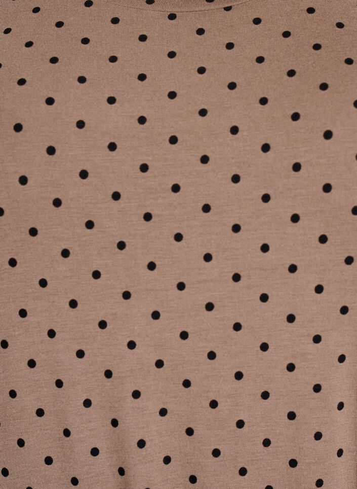 Midilang jerseykjole med knytebelte i livet, Brun, Packshot image number 2