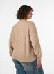 Kabelstrikket cardigan med perleknapper, Beige, Model image number 2