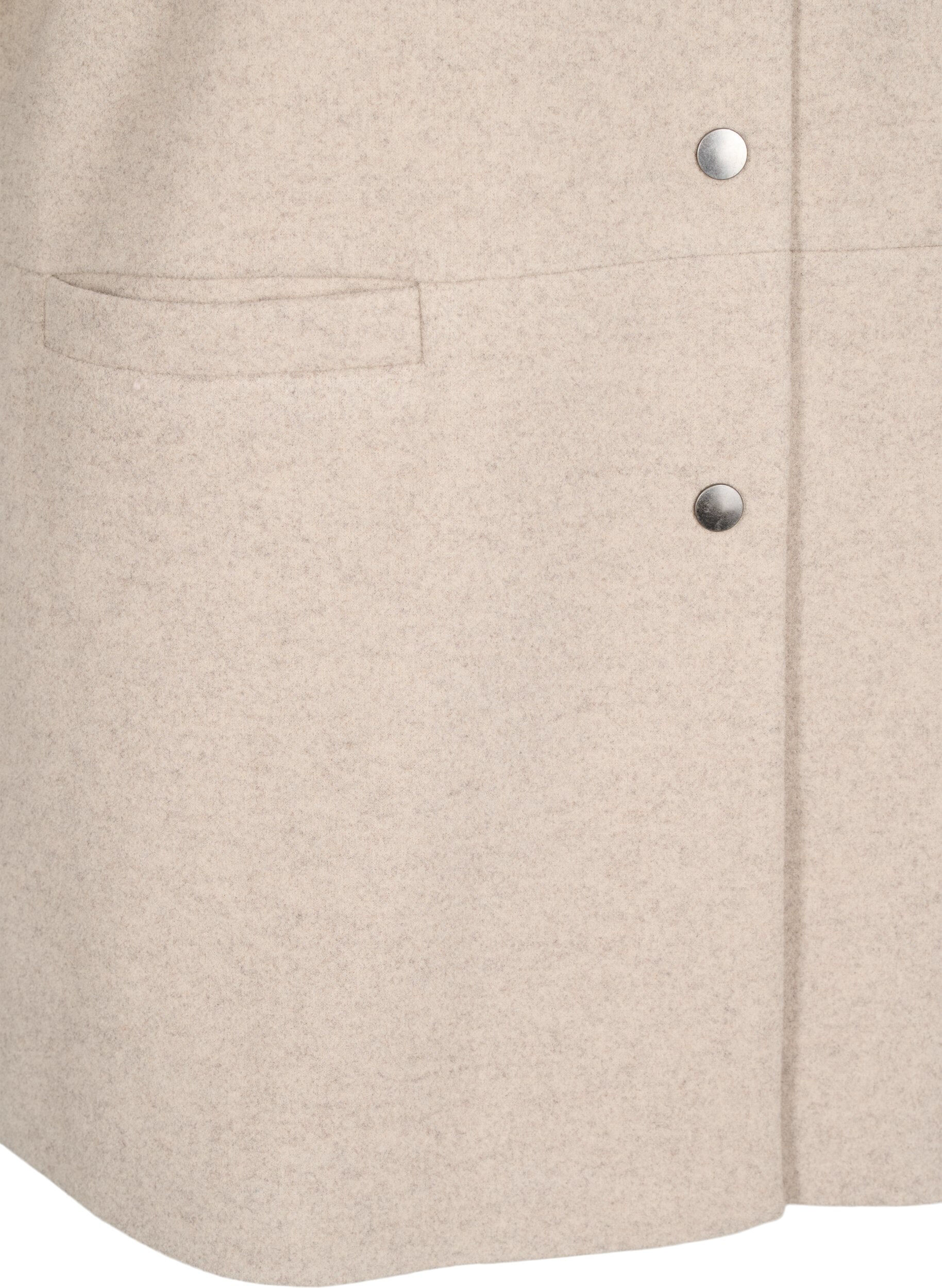 Zizzi Cape-jakke i ull-look med korte ermer, Simply Taupe Mel., Packshot image number 3