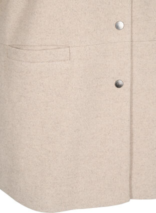 Zizzi Cape-jakke i ull-look med korte ermer, Simply Taupe Mel., Packshot image number 3