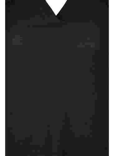 Viskosebluse med 3/4-ermer og blondedetaljer, Black, Packshot image number 2