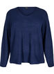 Strikket bluse med v-hals og lange ermer, Naval A. Black Mel., Packshot image number 0