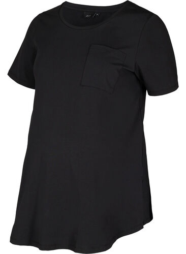 T-skjorte til gravide i bomull, Black, Packshot image number 0