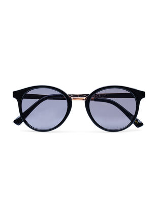 Solbriller med rundt glass, Black, Packshot image number 0