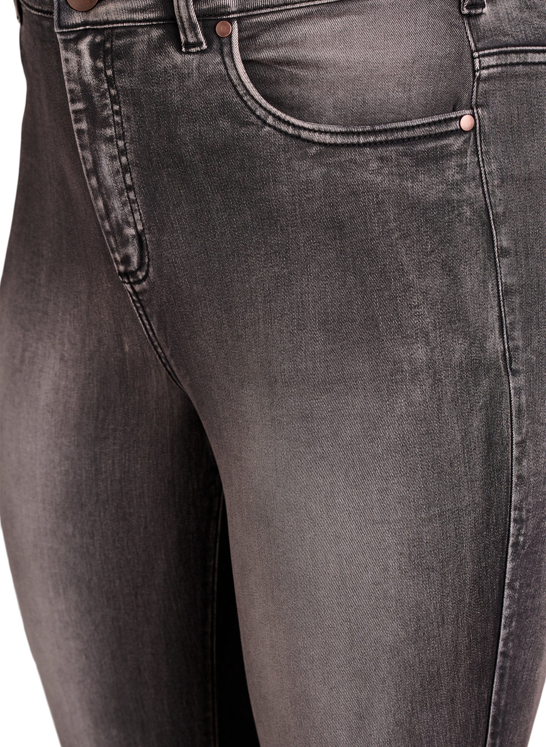 Zizzi Super slim Amy jeans med h&oslash;y midje, Gr&aring;, Packshot image number 2