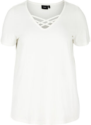 Zizzi T-shirt, Warm Off-white, Packshot image number 0