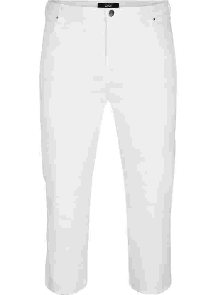 7/8-lengde jeans med rå kanter og høyt liv, White, Packshot image number 0