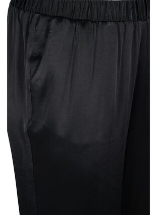 Løse bukser med lommer og strikkant, Black, Packshot image number 2