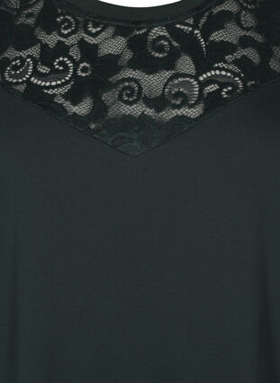 Zizzi Kort joggekjole med blondedetaljer, Scarab, Packshot image number 2