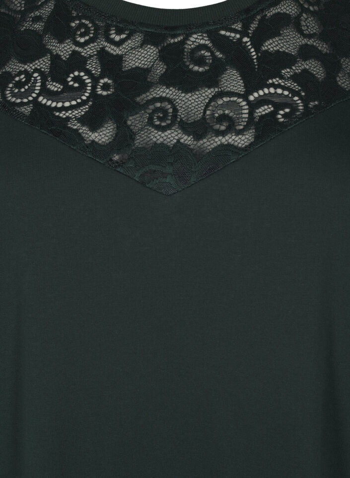 Kort joggekjole med blondedetaljer, Scarab, Packshot image number 2