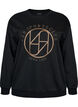 Genser med brodert tekst, Svart, Packshot image number 0