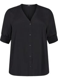 Kortermet viskosebluse, Black