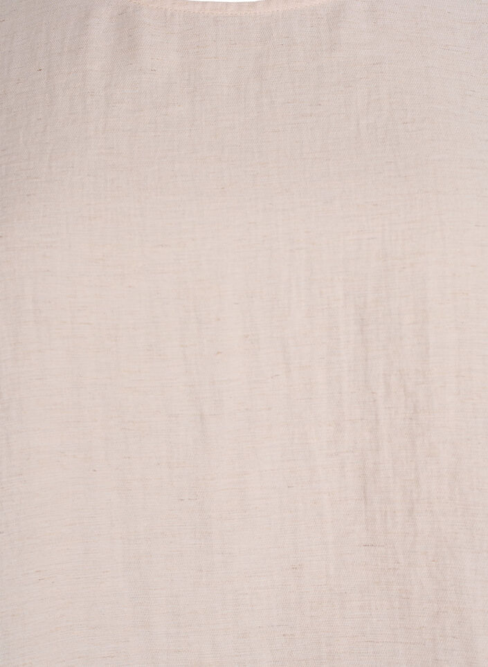 Viscoseblandingbluse med lin og rynkede skuldre, Orange, Packshot image number 2