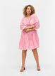 Jacquardkjole med volanger og A-form, Cashmere Rose, Model image number 2