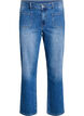 Jeans med forlommer og rette ben, Bl&aring;, Packshot image number 0